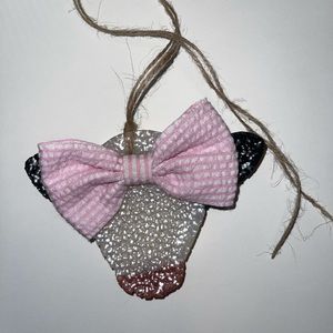 Car freshie!! Leather cow with bow